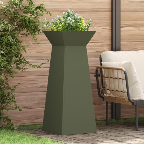 VidaXL Stojalo za rastline Olivno zeleno Kovina 40 x 40 x 101 cm Slike