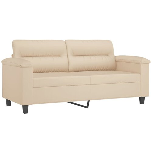  2-dijelni set sofa s jastucima krem od mikrovlakana Krema Slike