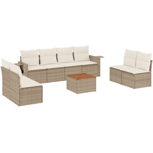  9-dijelni set vrtnih sofa s jastucima od poliratana Slike