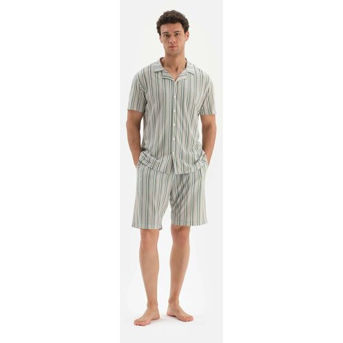 Dagi Pajama Set - Beige - Striped Slike