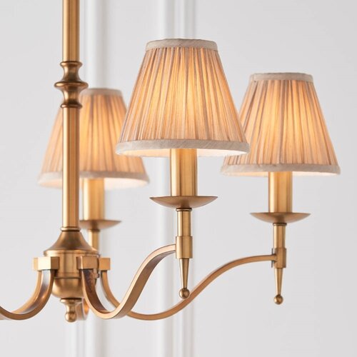 Endon 63627 - Luster na lancu STANFORD 5xE14/40W/230V mesing/bež Slike