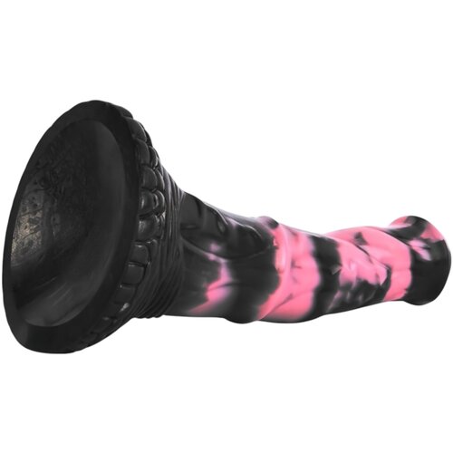  Bad Horse - Silikonski dildo z orodjem za konje - 18 cm (črno-rožnat) Slike