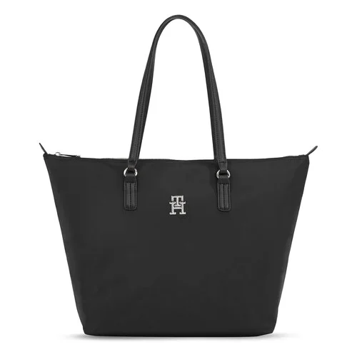 Tommy Hilfiger Ročna torba Poppy Th Tote AW0AW15639 Črna