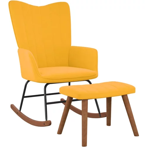  Stolica za ljuljanje s osloncem za noge boja senfa baršunasta