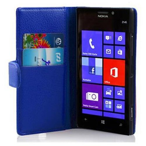 Cadorabo Ohi&scaron;je, združljivo z Nokia Lumia 925 v mornarsko modra - Za&scaron;čitni ovitek iz teksturiranega umetnega usnja in žep za kartice, (20558630) Cene