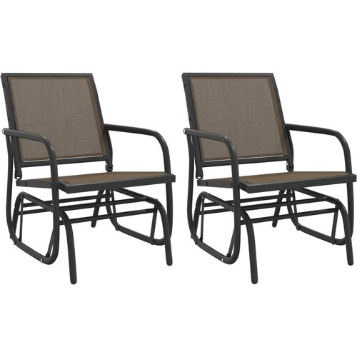 vidaXL Vrtne stolice ljuljačke 2 kom smeđe 61x76x87 cm tekstil i čelik - Smeđa 2 Cijene