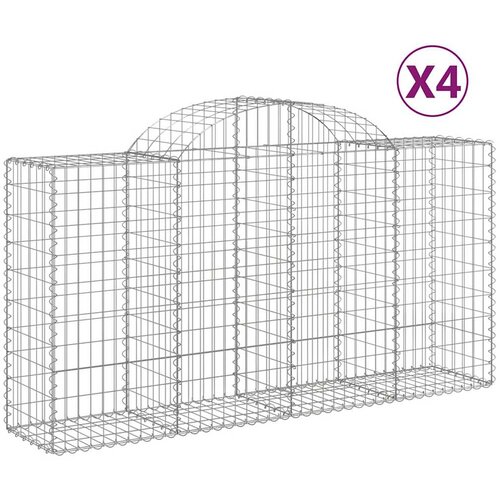  Lučne gabionske ko&amp;scaron;are 4 kom 200x50x100/120cm pocinčano željezo Slike
