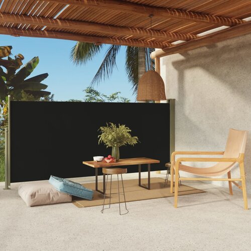 vidaXL Uvlačiva bočna tenda za terasu 140 x 300 cm crna Cijene