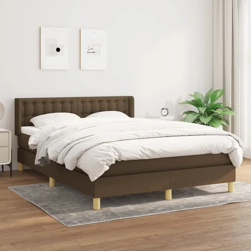 The Living Store Box spring postelja z vzmetnico temno rjav 140x190 cm blago - Box Spring Postelja, (21520163)