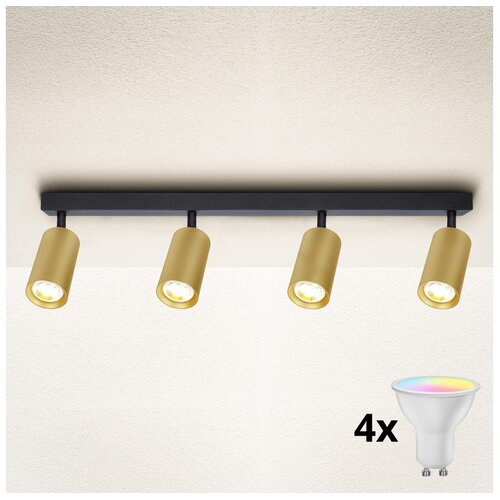  Brilagi - LED RGBW prigušiva spot svetiljka SELE GOLDEN 4xGU10/6W/230V crna/zlatna Cene