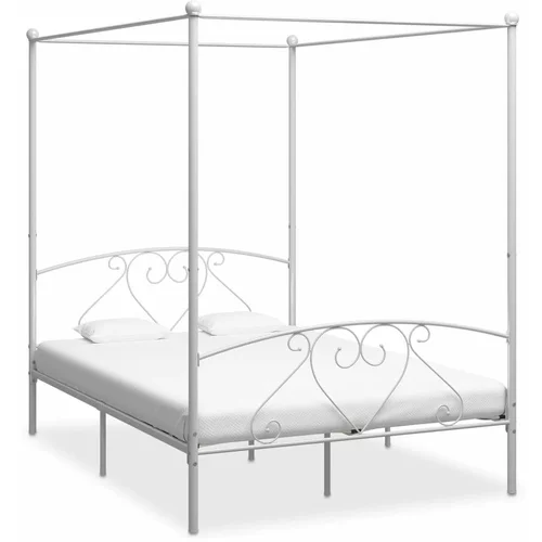  za krevet s nadstrešnicom bijeli metalni 140 x 200 cm