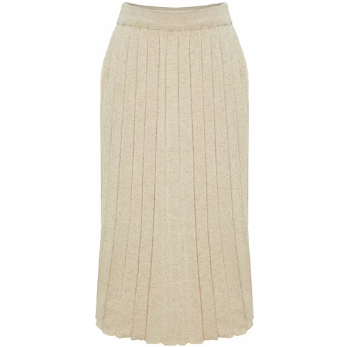 Trendyol With Stone Glitter Thread Pleated Knitwear Skirt