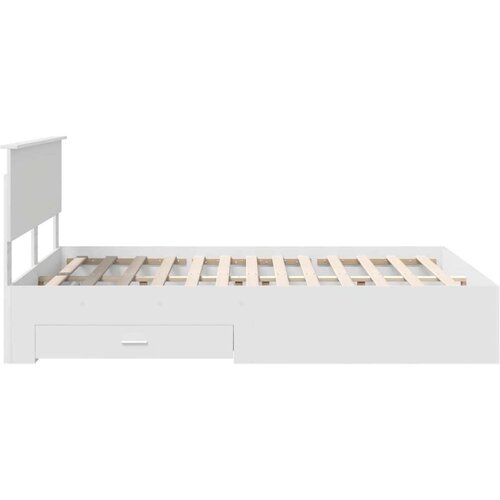  Okvir za krevet Bijelo 140 x 190 cm Konstruirano drvo Slike