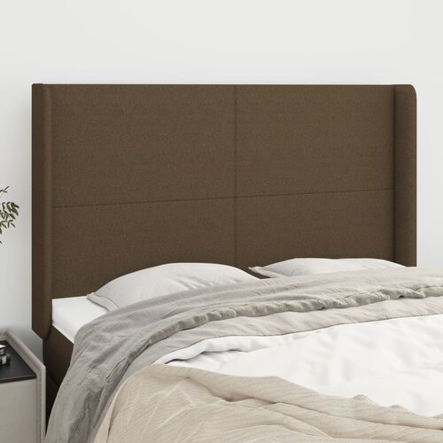 vidaXL Vzglavje z ušesi temno rjav 147x16x118/128 cm blago Cene