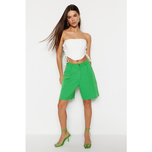 Trendyol Shorts - Green - High Waist Slike