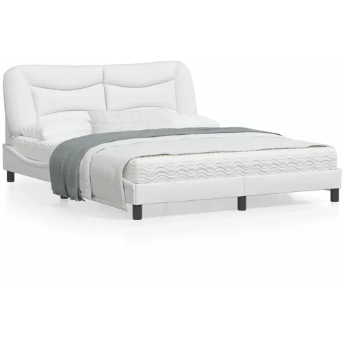  Okvir kreveta s LED svjetlima bijeli 160x200 cm od umjetne kože