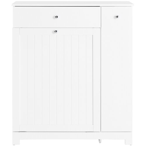 SoBuy Pralni ko&scaron; z eno predalnico Bela 78x38x90.3cm Sodobno BZR214-W, (5000092659) Cene