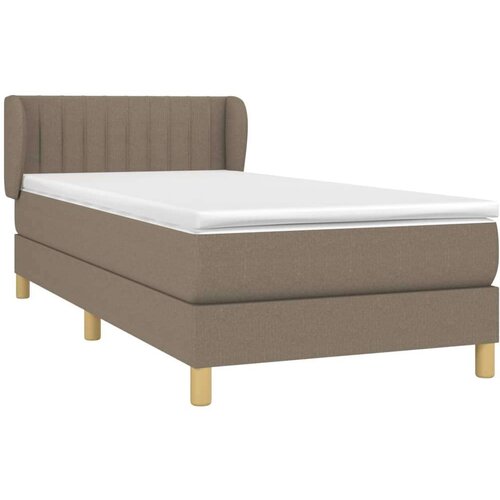  Krevet s oprugama i madracem smeđesivi 80x200 cm od tkanine Slike