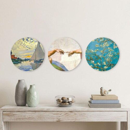 WALLXPERT 3YMDF11918 Multicolor Decorative MDF Painting (3 Pieces) Cene