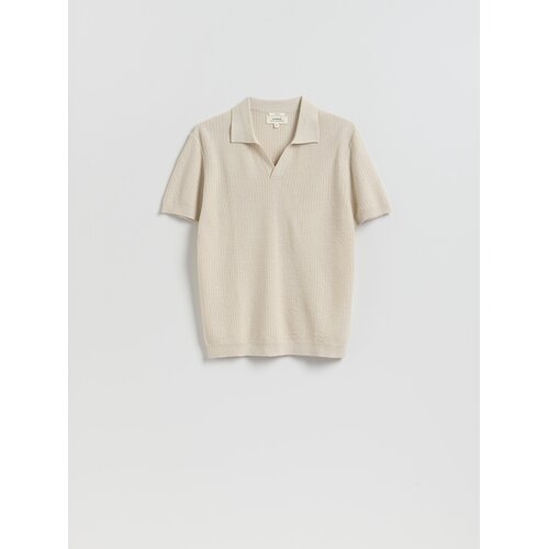 Reserved Polo majica od lana - krem Cijene