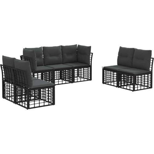  Set vanjskih sofa Crna Poliester - Crna bez stola Cijene