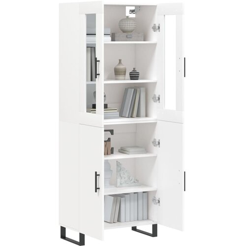  Visoka komoda bijela 69,5x34x180 cm konstruirano drvo Slike
