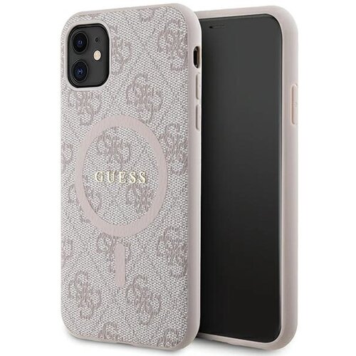 Guess 4G COLLECTION LEATHER METAL LOGO MAGSAFE OVITEK ZA IPHONE 11 / XR - ROZA, (21833153) Cene