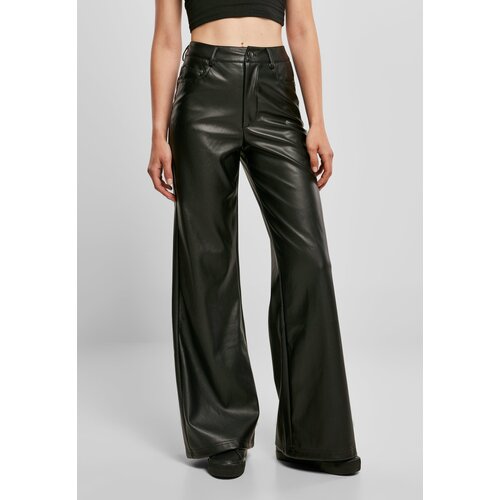 UC Ladies Women's wide trousers made of black artificial leather Slike