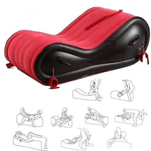Magic Pillow Čarobni jastuk - Seks krevet na napuhavanje - s lisicama - veliki (crveni) Slike