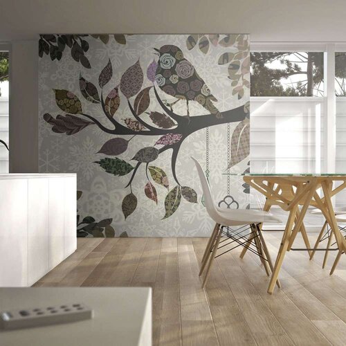  Tapeta - Tree branch with bird (patchwork) 250x193 Cijene