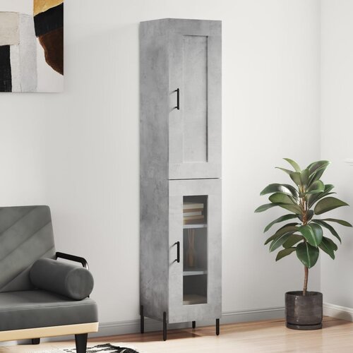 VidaXL Visoka komoda siva betona 34 5x34x180 cm od konstruiranog drva Slike
