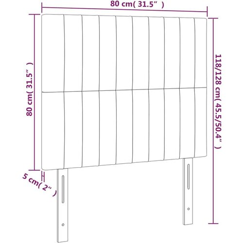  Uzglavlje svjetlosivo 80x5x118/128 cm od tkanine Slike