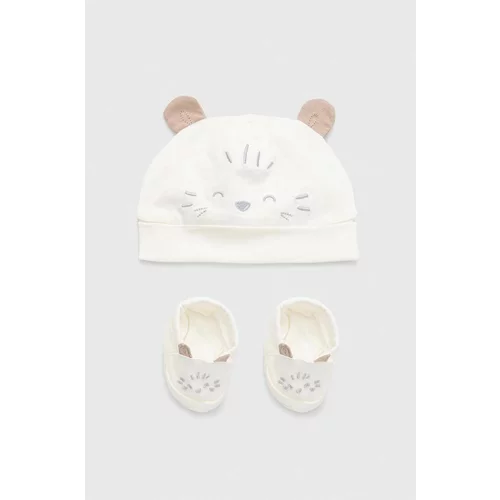 OVS Kapa in copati za dojenčke bela barva
