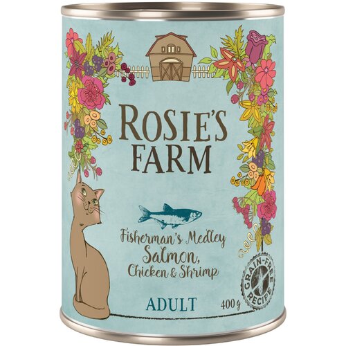  Varčno pakiranje Rosie's Farm Adult 12 x 400 g - Losos & pi&scaron;čanec s kozicami Cijene