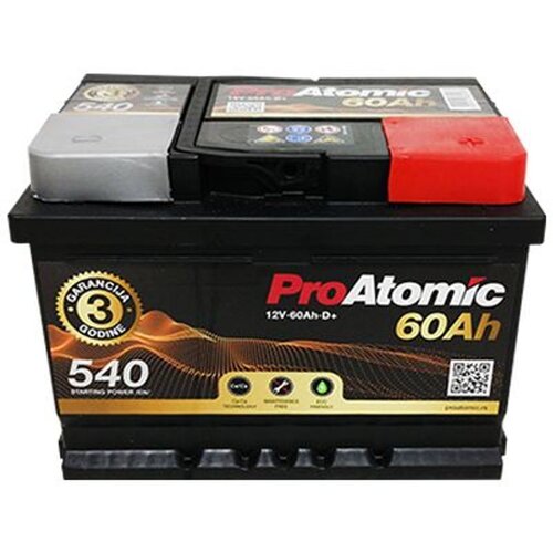 Proatomic akumulator 12V 60Ah 540A +D Slike