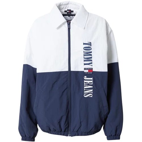 Tommy Jeans Prehodna jakna mornarska / rdeča / bela
