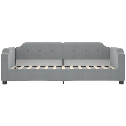  Dnevni krevet s madracem svjetlosivi 100 x 200 cm od tkanine Slike