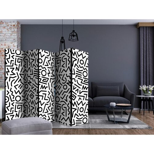Artgeist Paravan Black And White Maze I, 5-Delni, Dvostranski Slike