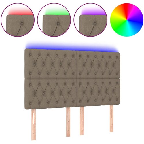 Maison Chic led posteljno vzglavje - vzglavna omarica - nočna omarica taupe 144x7x118/128 cm blago, (21706268) Slike