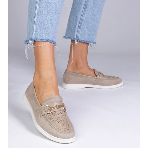 Gemre Cream eco-suede loafers with rhinestones Minilla Cijene