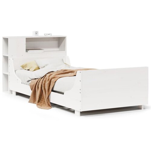 Maison Chic Postelja za odrasle - Posteljni Okvir brez vzmetnice bel 75x190 cm trdna borovina, (22082515) Slike