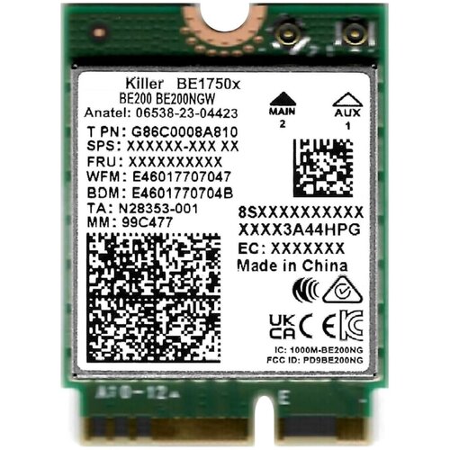 Intel Mrežna kartica PCIe 2230 WiFi 7 BE1750 2x2 BE BT 5.4 No vPro (BE200.NGWG.NVX), (5000278625) Cene