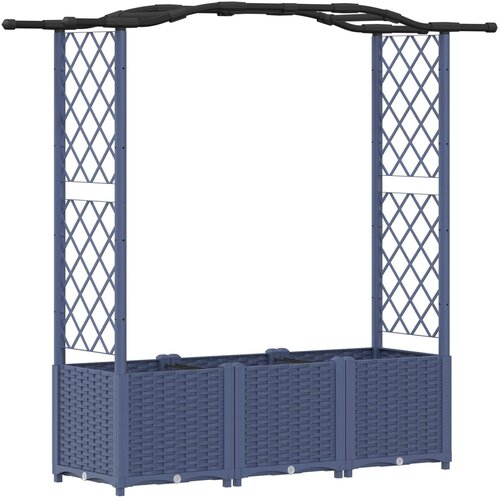 vidaXL Dvignjeno ležišče s trellisom in streho Siva 164 x 40 x 142 cm, (5000287881) Cene
