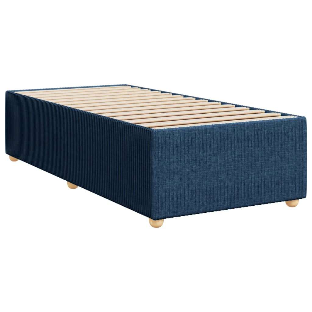 VidaXL Krevet s oprugama i madracem plavi 90 x 190 cm od tkanine Slike