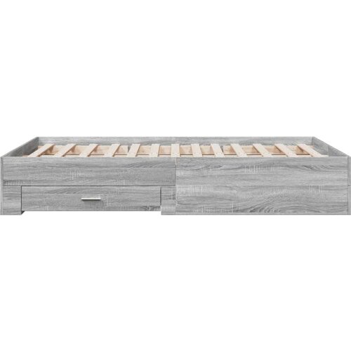 VidaXL Okvir za krevet s ladicama boja sivog hrasta 120x190 cm drveni Slike