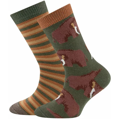EWERS Čarape karamela / svijetlosmeđa / tamno smeđa / tamno zelena