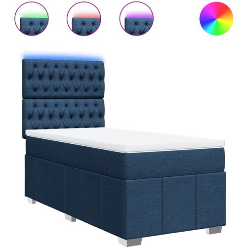 Maison Chic Box spring postelja - Vzmetna postelja z vzmetnico modra 90x200 cm blago SL4020, (21888686) Cene