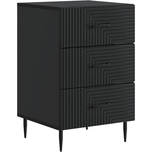  Noćni ormar s ladicama Crna 43 x 41 x 66,5 cm Konstruirano drvo Slike