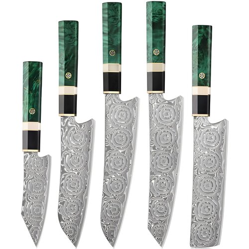 IZMAEL Set dama&scaron;ćanskih kuhinjskih noževa GR-39189 - 5 kom / Zelena Cijene