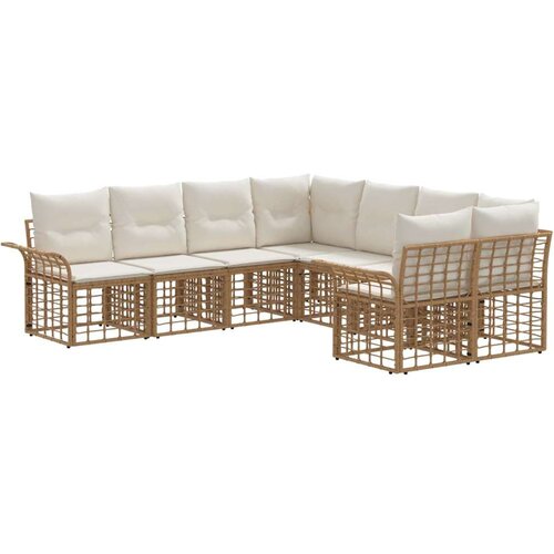  Set vanjskih sofa 8 pcs Prirodna i krema bijela Poliester Cijene